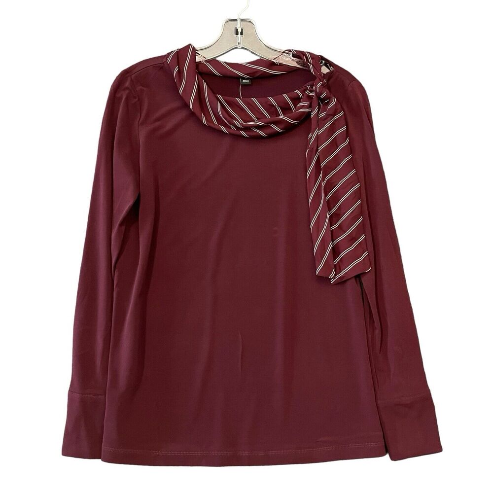 Ann Taylor Burgundy Long Sleeve Blouse Infinity Style Size/ S
